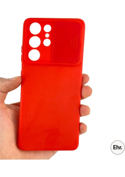 Samsung Galaxy S21 Ultra Uyumlu Kamera Sürgülü Mat Silikon Kılıf modelleri