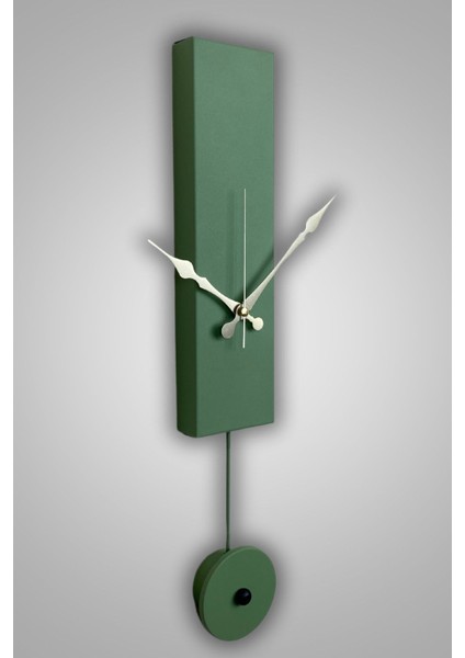 Yeşil Metal Dekoratif Sarkaçlı Sessiz Duvar Saati modelleri