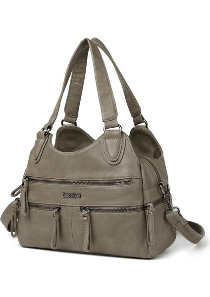 Yıkama Deri Omuz Askılı Kadın Çantası 21K Barcelona 1932 modelleri