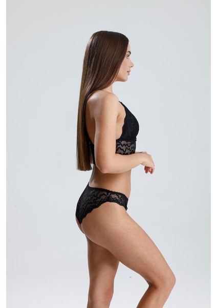 Dantelli Bralet Sütyen Takım | Siyah 809