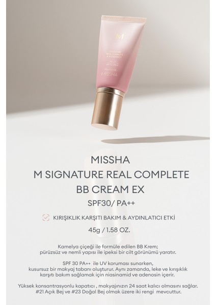 Hassas Ciltler Için Çok Fonksiyonlu Bb Krem M Signature Real Complete B.b Cream Ex Spf30/pa No.21