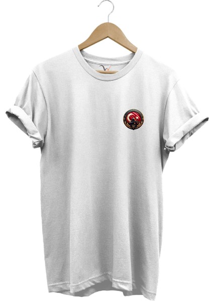 Türkiye Türk Asker Bordo Bereli ve Türk Bayrağı Tasarımlı %100 Pamuk Regular Fit T-Shirt