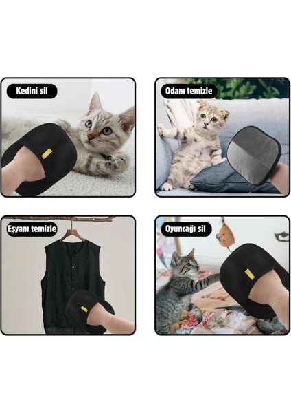 Çift Taraflı Statik Kedi Köpek Tüy Temizleme Eldiveni Giysiler, Mobilyalar ,halılar Için
