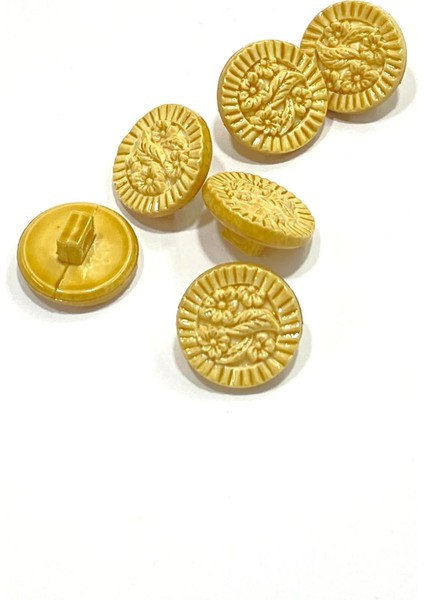 Vintage Tarzı Italyan Düğme / 6 Lı Set / 2913 /