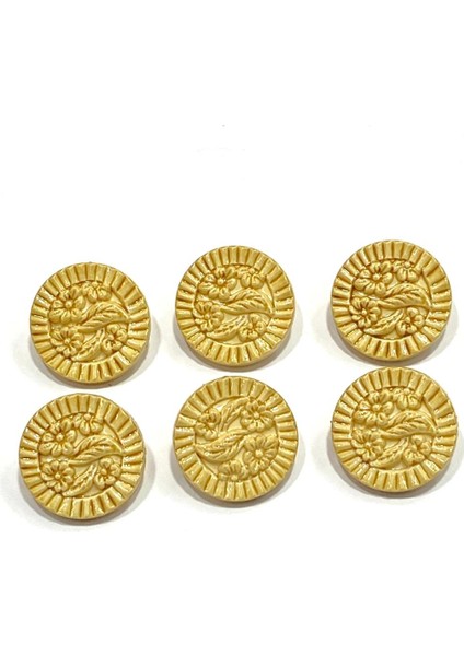 Vintage Tarzı Italyan Düğme / 6 Lı Set / 2913 /
