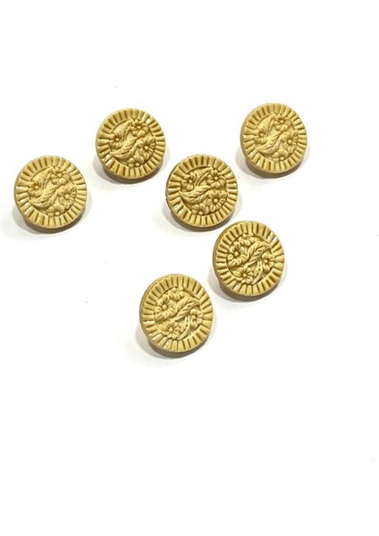 Vintage Tarzı Italyan Düğme / 6 Lı Set / 2913 /