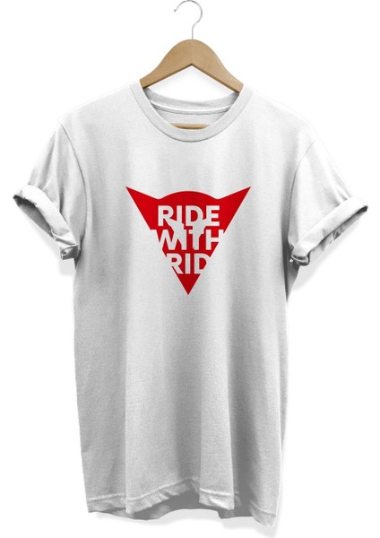 Ride With Ride Baskılı T-Shirt
