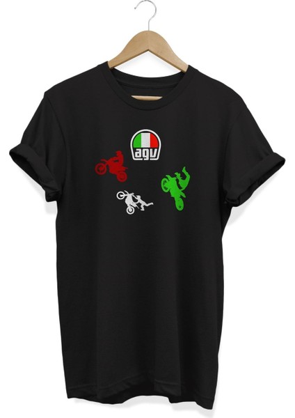Agv Motor Baskılı T-Shirt