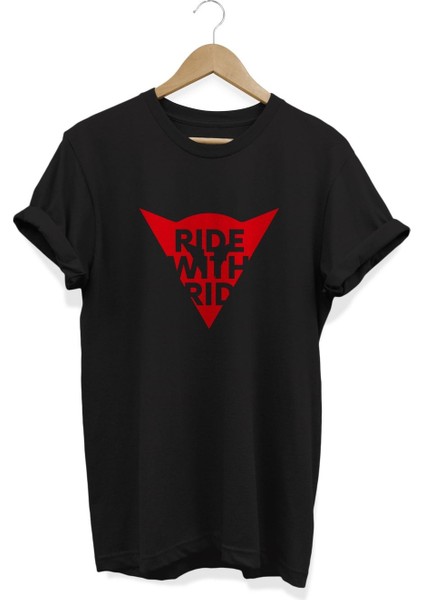 Ride With Ride Baskılı T-Shirt
