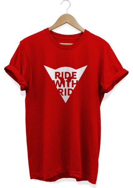 Ride With Ride Baskılı T-Shirt