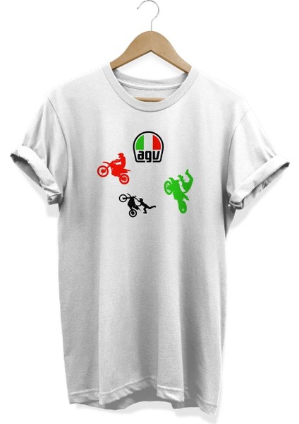 Agv Motor Baskılı T-Shirt