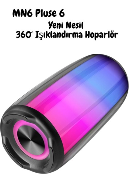 Pluse 6 Mikrofonlu Bluetooth Hoparlör-360°ledli Hoparlör/dekoratif Aydınlatma/led Işıklı Gece Lambası