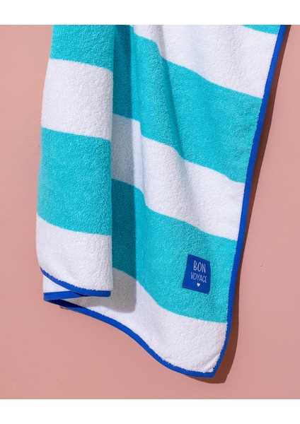 Biasse %100 Pamuk Plaj Havlusu - Beyaz/turkuaz - 70X150 cm modelleri