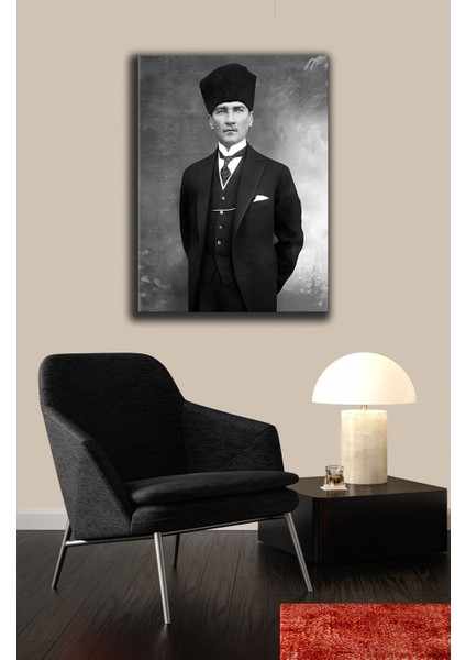 Atatürk Kanvas Tablo Ev Ofis Dekorasyonu %100 Pamuklu Orijinal Dokulu
