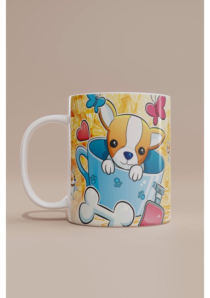 Sevimli Köpek Temalı Kupa Bardak