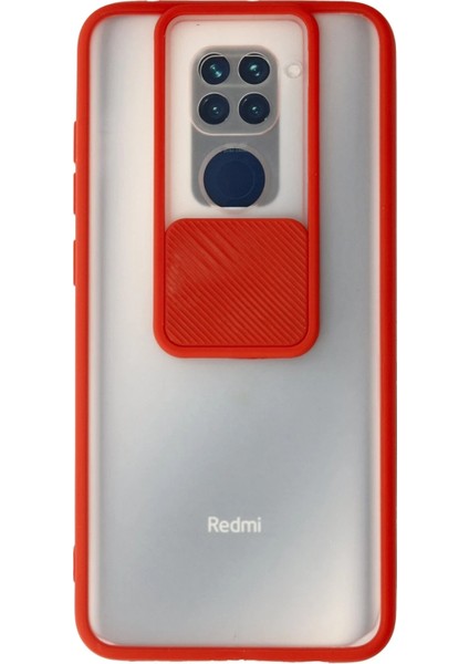 Xiaomi Redmi Note 9 Kılıf Palm Buzlu Kamera Sürgülü Silikon - Kırmızı Drstr