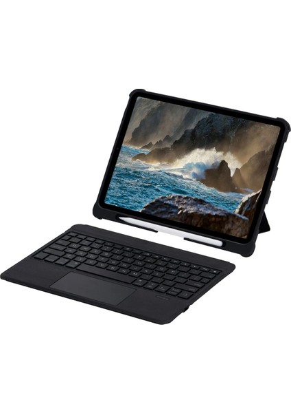 T5209D Ipad Pro 12.9 (2021) Kılıf Inter Ledli Klavyeli Tablet Kılıfı - Siyah Drstr