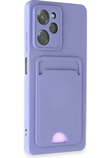 Xiaomi Poco X5 Pro 5g Kılıf Kelvin Kartvizitli Silikon - Lila Drstr