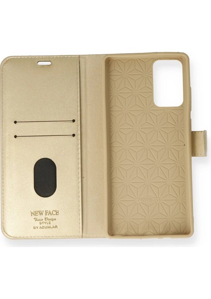 Samsung Galaxy Note 20 Kılıf Trend S Plus Kapaklı Kılıf - Gold Drstr