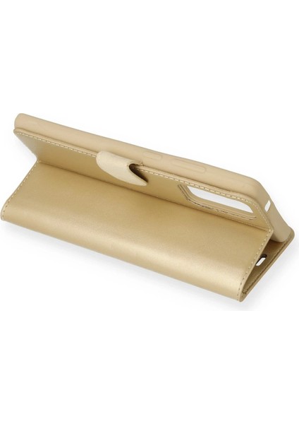 Samsung Galaxy Note 20 Kılıf Trend S Plus Kapaklı Kılıf - Gold Drstr