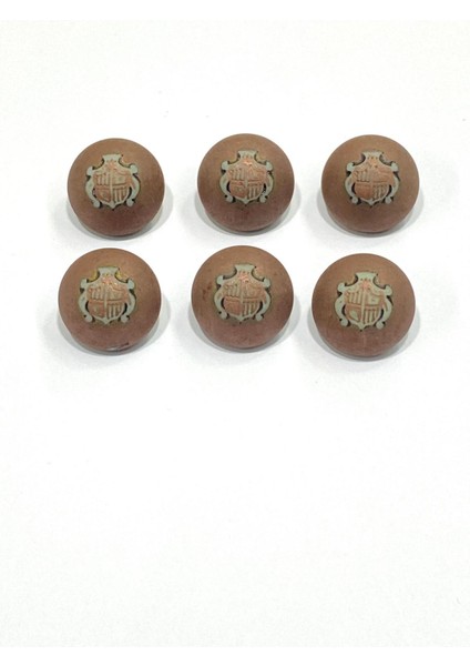Bombeli Eskitme Italyan Düğme /2,2 cm / 6 Lı Set