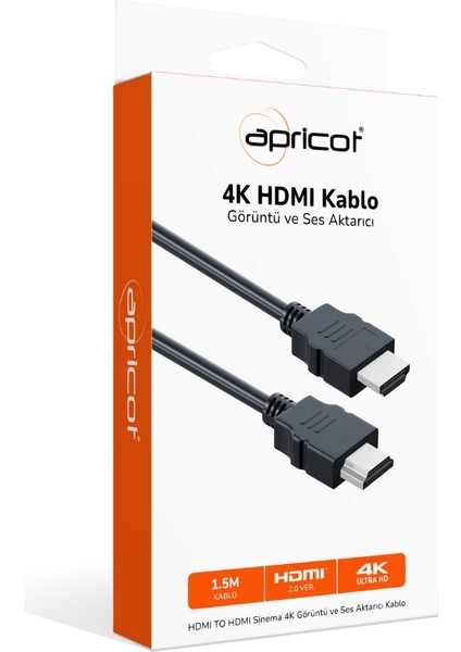 Ap-Hdp1.5 HDMI To HDMI 1.5 Metre 4K Kutulu HDMI Kablo