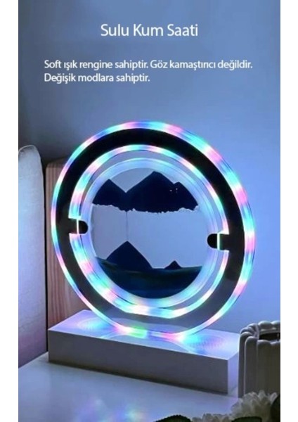 3D LED Dönen Kum Saati, Bluetooth Özellikli, Büyük Boy, Şık ve Fark Yaratan Tasarım