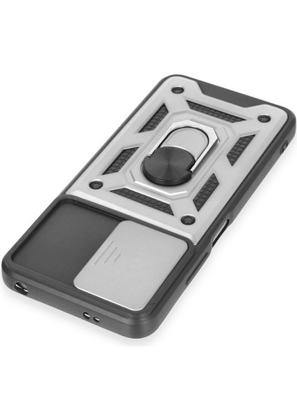 Xiaomi Redmi Note 12 5g Kılıf Pars Lens Yüzüklü Silikon - Gümüş Drstr