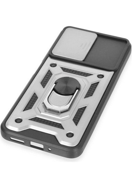 Xiaomi Redmi Note 12 5g Kılıf Pars Lens Yüzüklü Silikon - Gümüş Drstr