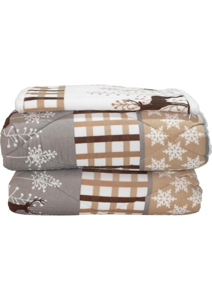 Comforter Yorgan Set Deer Bej Çift Kişilik 220X240 cm