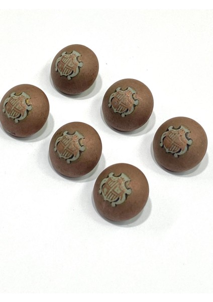 Bombeli Eskitme Italyan Düğme /1,8 cm / 6 Lı Set
