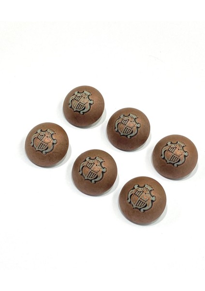 Bombeli Eskitme Italyan Düğme /1,8 cm / 6 Lı Set