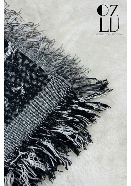 Pamuklu Yeni Nesil Koltuk - Çekyat Örtüsü 170X220 Mermer Desen Siyah Koltuk Şalı fiyatları