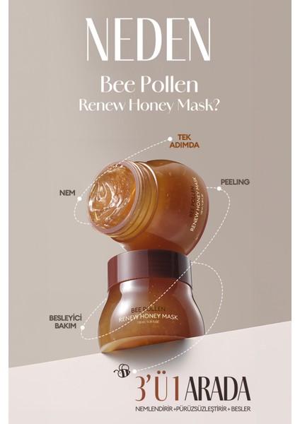 Kuru ve Cansız Ciltlere Arı Poleni İçerikli Nemlendirici Peeling MaskeBee Pollen Renew Honey Mask fiyatları