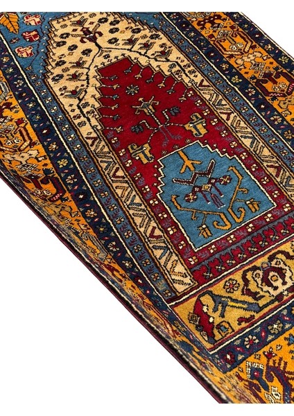 El Dokuma Sıfır Yahyalı Halısı 105X185 Özel Model Yün Namazlık