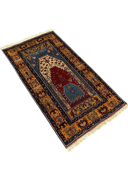 El Dokuma Sıfır Yahyalı Halısı 105X185 Özel Model Yün Namazlık