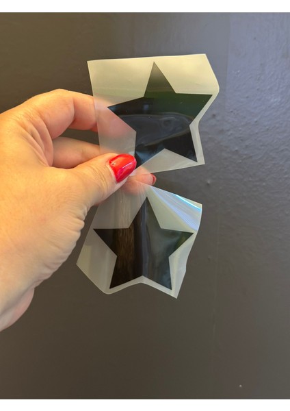 2 Adet Ütü Ile Yapışan Siyah Yıldız Transfer Baskı Arma 6x6 cm modelleri