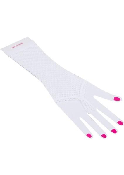 Beyaz Renk Parmak Arası File Örgü Eldiven 26 cm - 1OL1481-3615 indirimleri