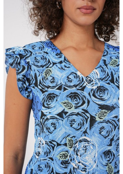 0430 Örme Bluz - A.mavi