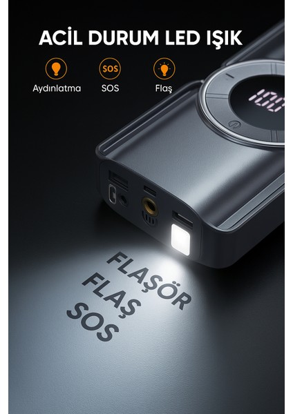 BETA05 4000A 23800mah Taşınabilir Akü Takviye Kiti (Çanta + Led Lamba + Powerbank)
