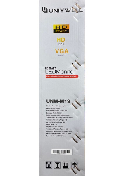 Teknoloji Caddesi Uniywell UNW-M19 Hd Ready LED Monitör