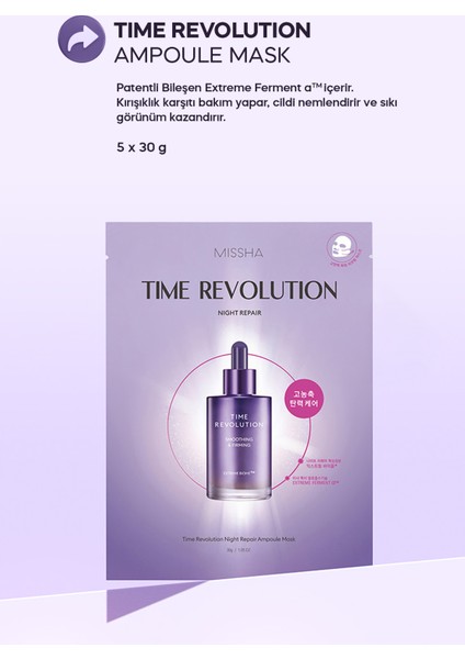 Yaşlanma Karşıtı Bakım Kremi&5'li Maske Set Time Revolution Night Repair Cream&Ampoule Mask Duo Set indirimleri
