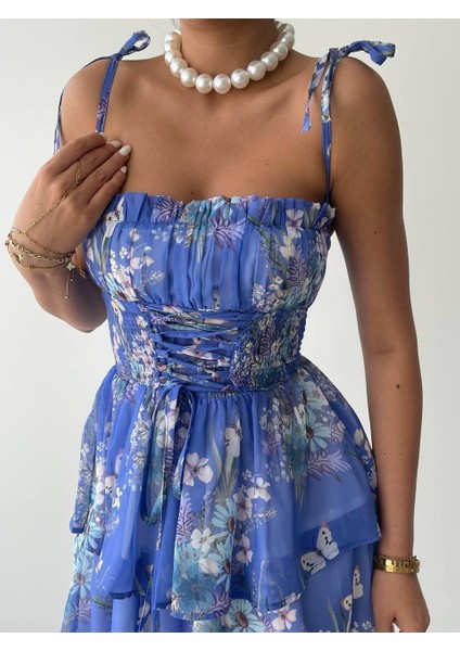 Venlo Beli Lastikli Ip Askılı Elbise