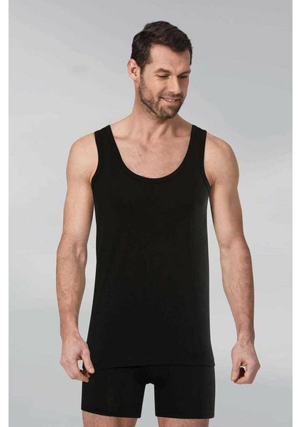 195 Erkek Modal Atlet Boxer Takım-Siyah