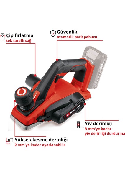 TE-PL 18/82 Li - Solo, Akülü Planya (Akü ve şarj cihazı dahil değildir)