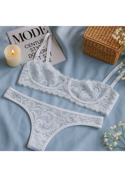 Zarif Dantelli Bralet ve String Külot Takımı