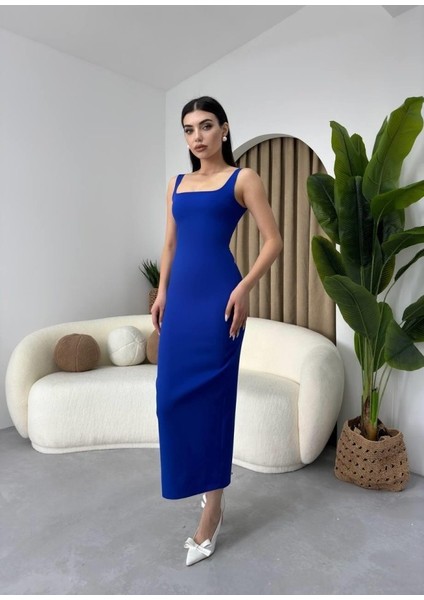 Calliope Kare Yaka Midi Boy Elbise