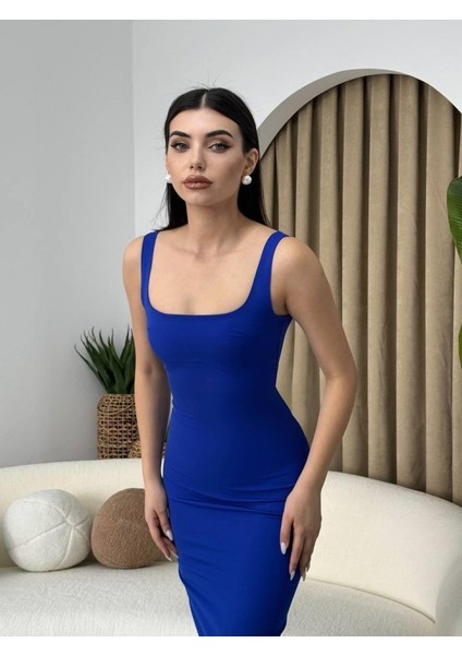 Calliope Kare Yaka Midi Boy Elbise fırsatları