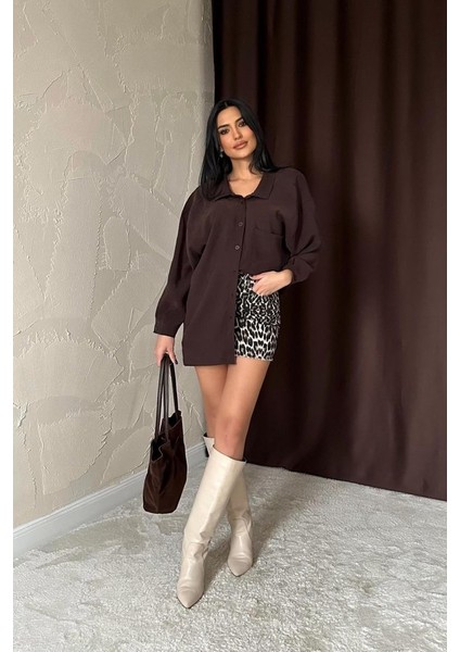 Kahverengi Salaş Gömlek modelleri