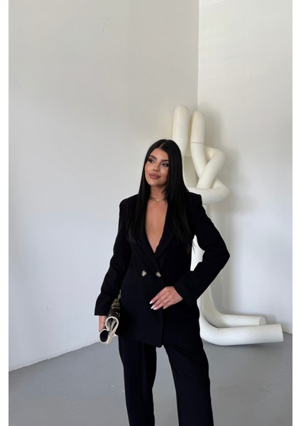 Keten Ceket - Pantolon Takım - Siyah fiyatları